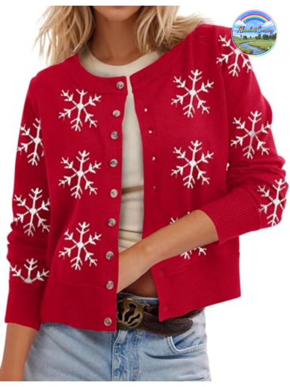 Cropped Leopard Cardigan Women's Knit Button Up Sweater